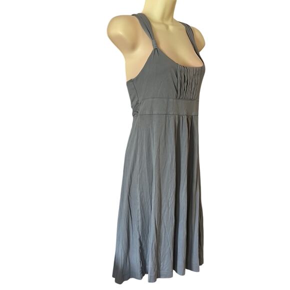 American Eagle 🦅 Gray Knit Dress Size S Empire Waist Tie Sash Strappy Back - Picture 2 of 8